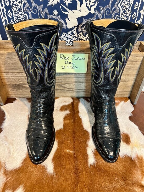 High-End Paul Bond Black Full Quill Ostrich Cowboy Boots in Men\'s Size 11.5D main image 8